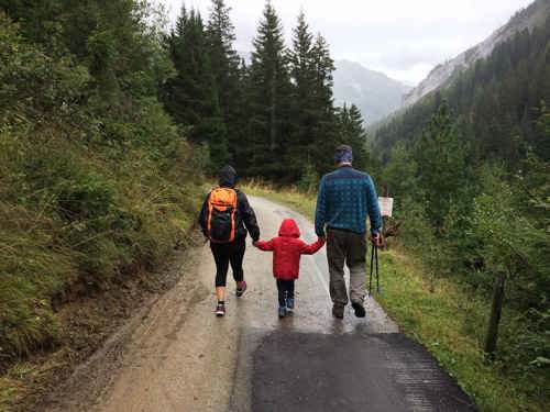 familj-i-skogen som håller hand